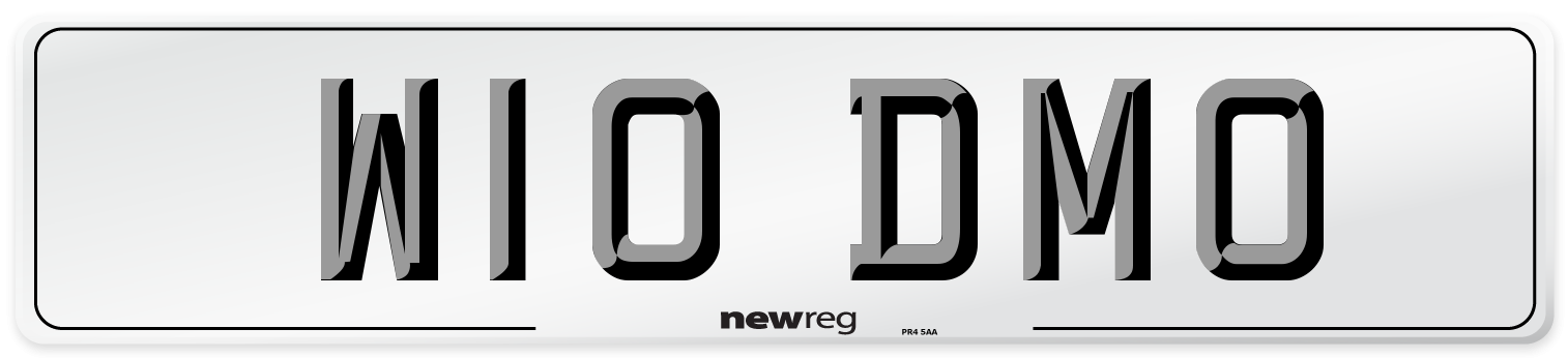 W10 DMO Number Plate from New Reg